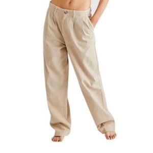 Free People | Abby Pleated Chino Khaki Pants Size 8